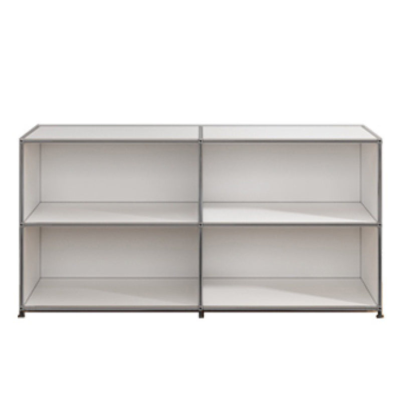 Contemporary White Sideboard Metal Dining Sideboard Table for Living Room 60"L x 16"W x 30"H Cream Clearhalo 'buffet_sideboard' 'Buffets & Sideboards' 'furn' 'furn_buffet_sideboard' 'Furniture' 'Kitchen & Dining Furniture' 5388893