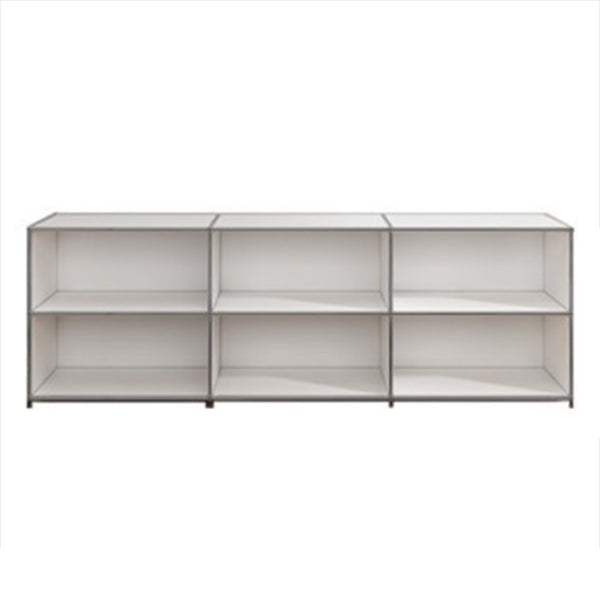 Contemporary White Sideboard Metal Dining Sideboard Table for Living Room 90"L x 16"W x 30"H Cream Clearhalo 'buffet_sideboard' 'Buffets & Sideboards' 'furn' 'furn_buffet_sideboard' 'Furniture' 'Kitchen & Dining Furniture' 5388894