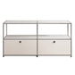 Contemporary White Sideboard Metal Dining Sideboard Table for Living Room 60"L x 16"W x 30"H Off-White Clearhalo 'buffet_sideboard' 'Buffets & Sideboards' 'furn' 'furn_buffet_sideboard' 'Furniture' 'Kitchen & Dining Furniture' 5388896