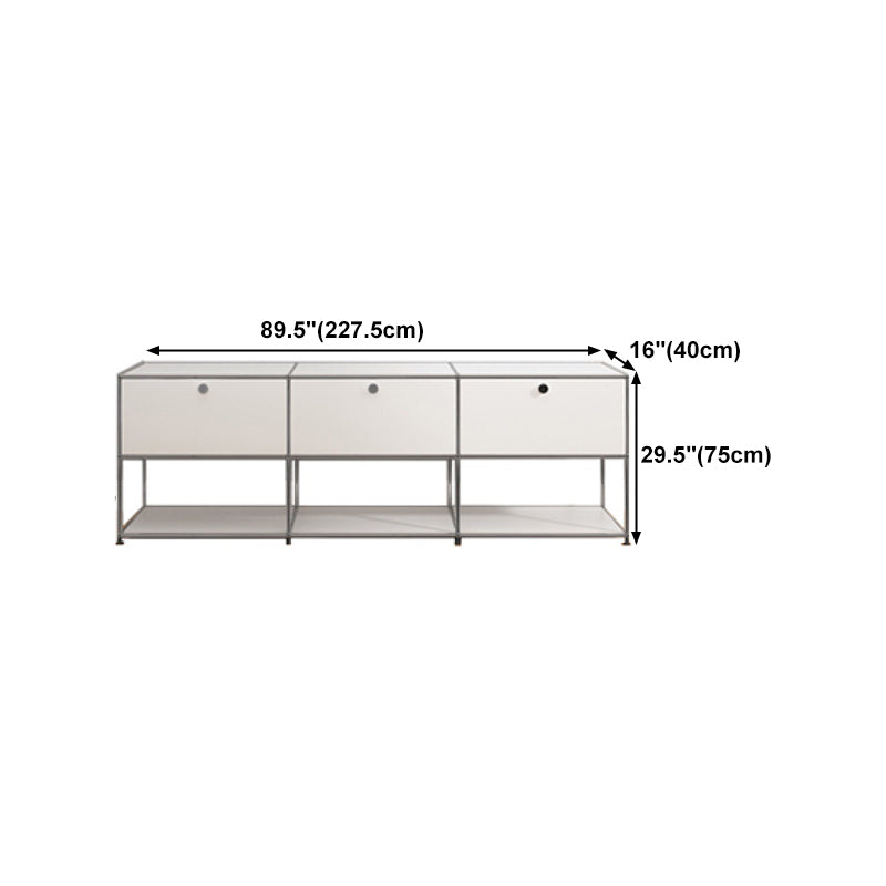 Contemporary White Sideboard Metal Dining Sideboard Table for Living Room Clearhalo 'buffet_sideboard' 'Buffets & Sideboards' 'furn' 'furn_buffet_sideboard' 'Furniture' 'Kitchen & Dining Furniture' 5388900