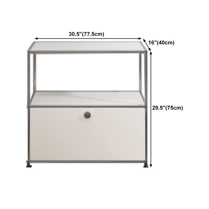 Contemporary White Sideboard Metal Dining Sideboard Table for Living Room Clearhalo 'buffet_sideboard' 'Buffets & Sideboards' 'furn' 'furn_buffet_sideboard' 'Furniture' 'Kitchen & Dining Furniture' 5388901