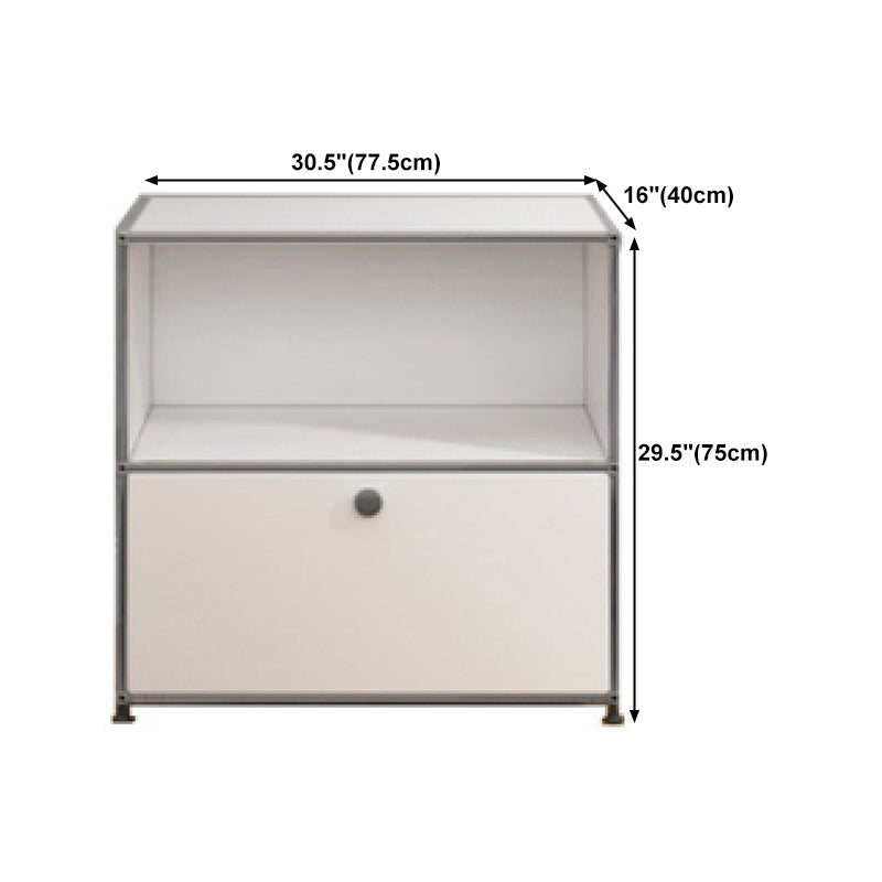 Contemporary White Sideboard Metal Dining Sideboard Table for Living Room Clearhalo 'buffet_sideboard' 'Buffets & Sideboards' 'furn' 'furn_buffet_sideboard' 'Furniture' 'Kitchen & Dining Furniture' 5388907