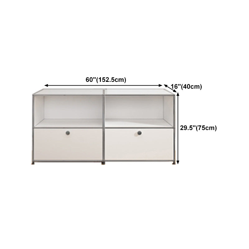 Contemporary White Sideboard Metal Dining Sideboard Table for Living Room Clearhalo 'buffet_sideboard' 'Buffets & Sideboards' 'furn' 'furn_buffet_sideboard' 'Furniture' 'Kitchen & Dining Furniture' 5388908