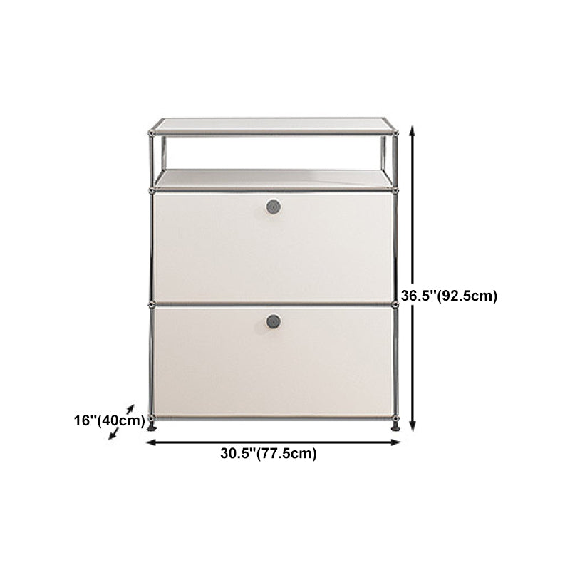 Contemporary White Sideboard Metal Dining Sideboard Table for Living Room Clearhalo 'buffet_sideboard' 'Buffets & Sideboards' 'furn' 'furn_buffet_sideboard' 'Furniture' 'Kitchen & Dining Furniture' 5388915