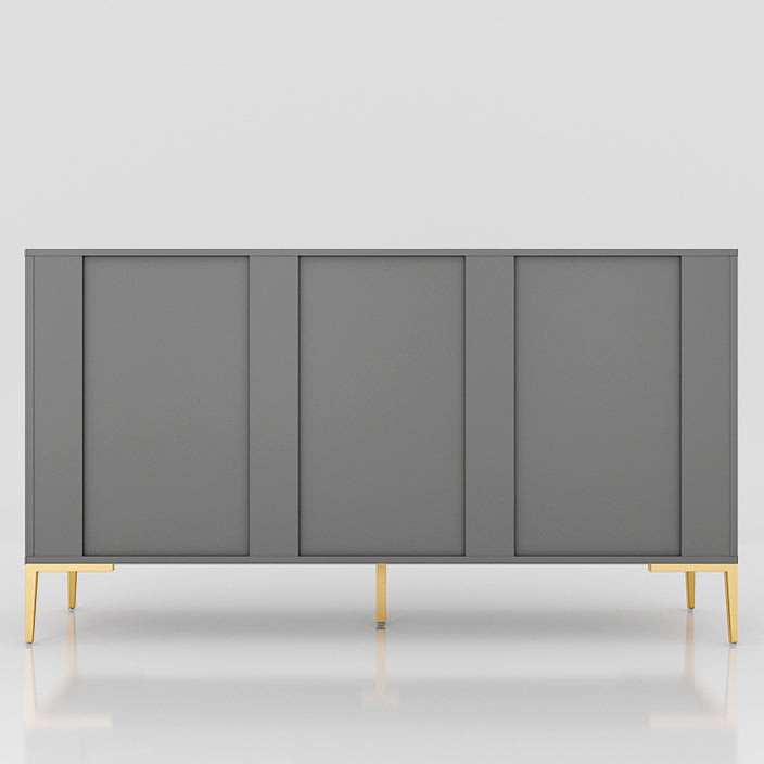 Sideboard in legno ingegnerizzato grigio moderno server da pranzo a scaffalatura regolabile per soggiorno