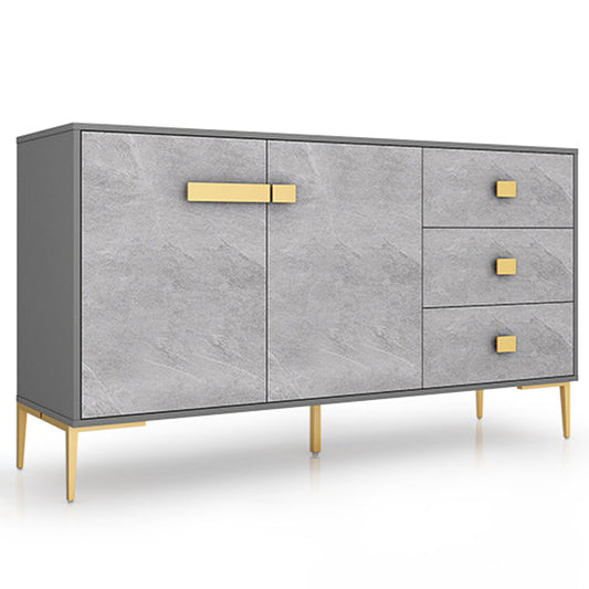 Sideboard in legno ingegnerizzato grigio moderno server da pranzo a scaffalatura regolabile per soggiorno