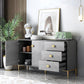 Sideboard in legno ingegnerizzato grigio moderno server da pranzo a scaffalatura regolabile per soggiorno