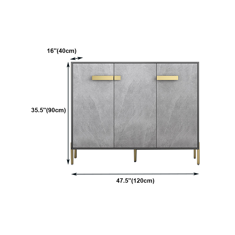 Sideboard in legno ingegnerizzato grigio moderno server da pranzo a scaffalatura regolabile per soggiorno