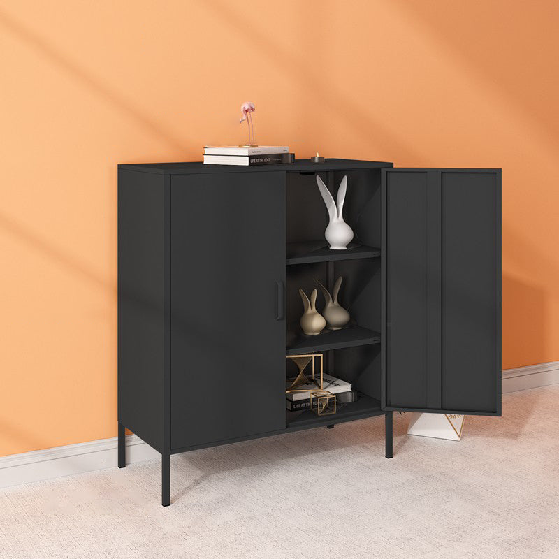 40 "H Steel Kitchen Sideboard Schrank moderner Buffet -Serverschrank mit Speicher