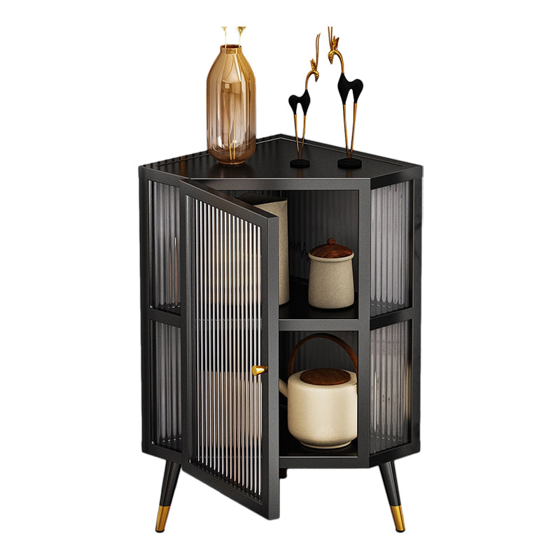 Marco de metal Puerta de vidrio Buffet Servidor de comedor moderno para sala de estar