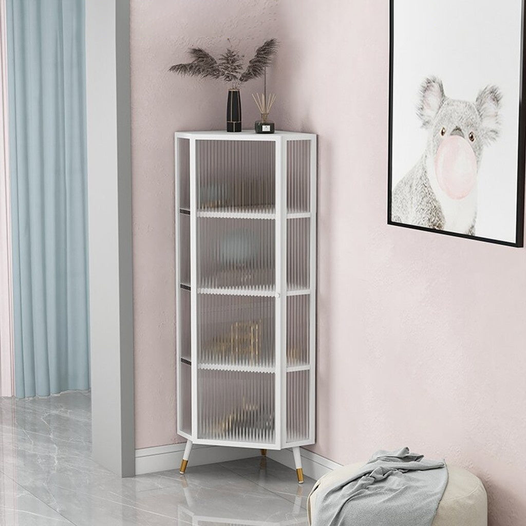 Marco de metal Puerta de vidrio Buffet Servidor de comedor moderno para sala de estar