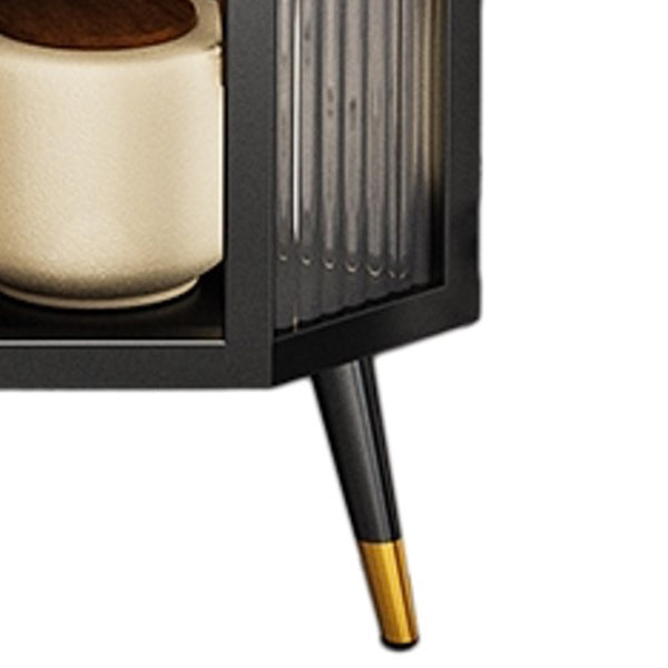 Marco de metal Puerta de vidrio Buffet Servidor de comedor moderno para sala de estar