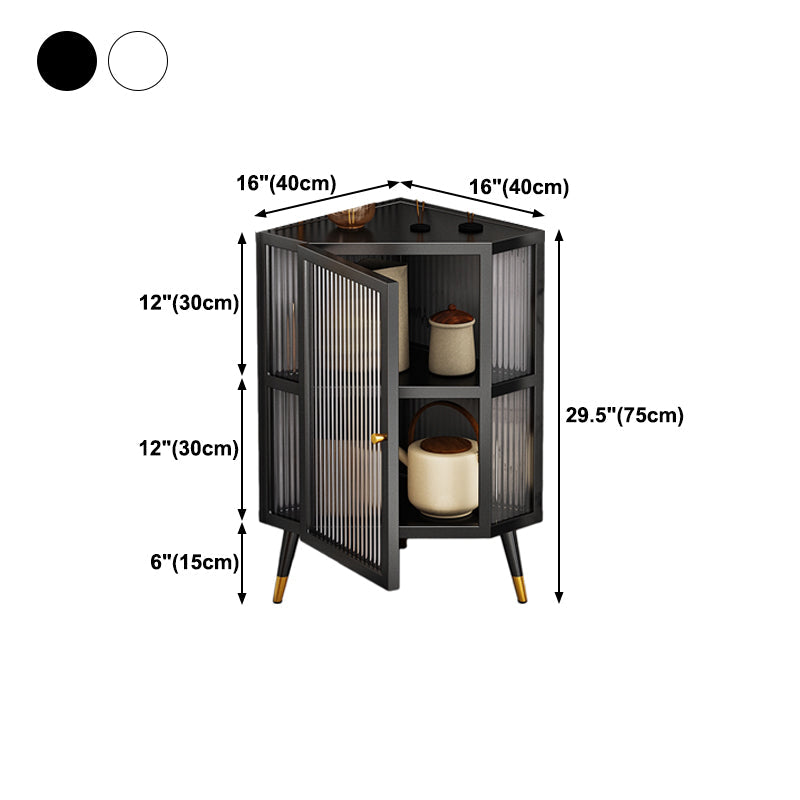 Marco de metal Puerta de vidrio Buffet Servidor de comedor moderno para sala de estar