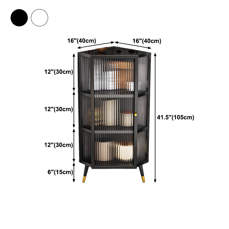 Marco de metal Puerta de vidrio Buffet Servidor de comedor moderno para sala de estar