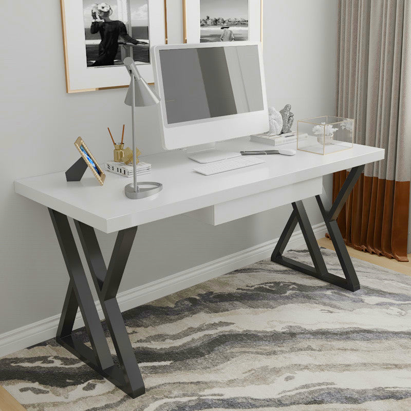 Escritorio de oficina de 1 cortavadora Glam de escritorio rectangular de madera maciza para el hogar