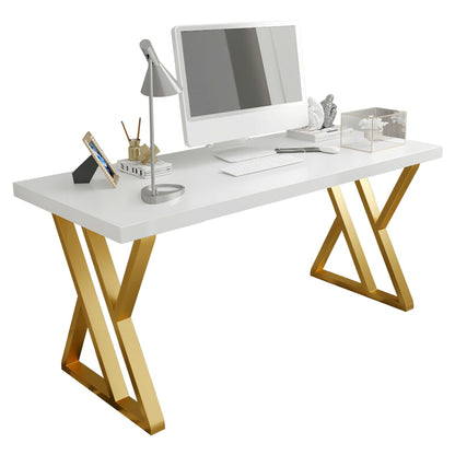 Escritorio de oficina de 1 cortavadora Glam de escritorio rectangular de madera maciza para el hogar