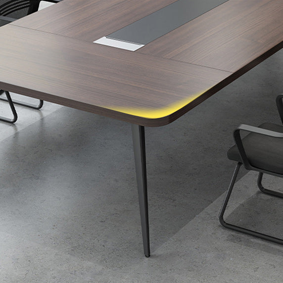 Wooden Office Writing Desk Industrial Curved Cable Management Office Desk Clearhalo 'furn' 'furn_office_desk' 'Furniture' 'Office Desks' 'Office Furniture' 'office_desk' 5389050