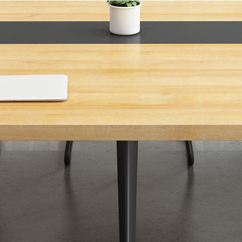 Wooden Office Writing Desk Industrial Curved Cable Management Office Desk Clearhalo 'furn' 'furn_office_desk' 'Furniture' 'Office Desks' 'Office Furniture' 'office_desk' 5389051