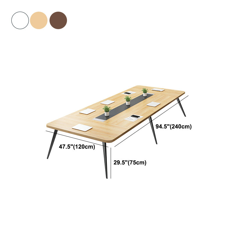 Wooden Office Writing Desk Industrial Curved Cable Management Office Desk Clearhalo 'furn' 'furn_office_desk' 'Furniture' 'Office Desks' 'Office Furniture' 'office_desk' 5389059