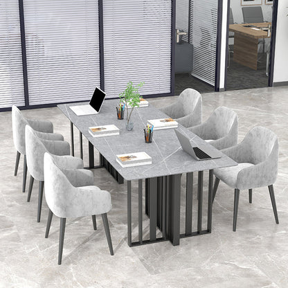 Industrial Style Writing Desk Rectangular Sintered Stone Office Desk without Chair Gray Black Clearhalo 'furn' 'furn_office_desk' 'Furniture' 'Office Desks' 'Office Furniture' 'office_desk' 5389113