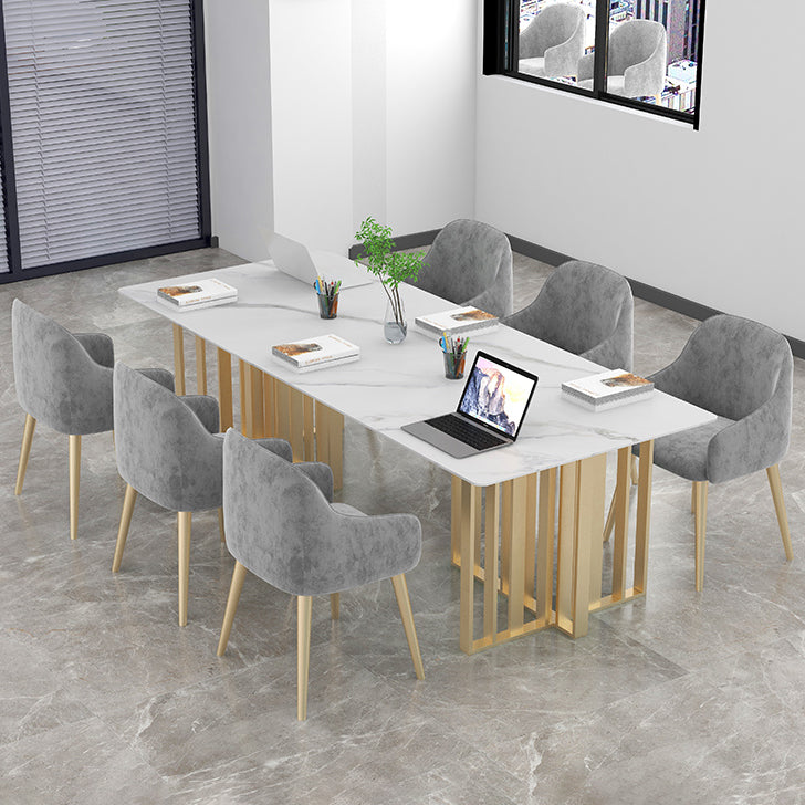 Industrial Style Writing Desk Rectangular Sintered Stone Office Desk without Chair Clearhalo 'furn' 'furn_office_desk' 'Furniture' 'Office Desks' 'Office Furniture' 'office_desk' 5389124