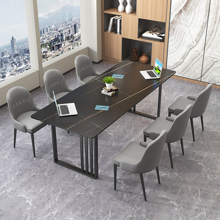 Industrial Style Office Desk Rectangular Sintered Stone Desk for Office Clearhalo 'furn' 'furn_office_desk' 'Furniture' 'Office Desks' 'Office Furniture' 'office_desk' 5389150