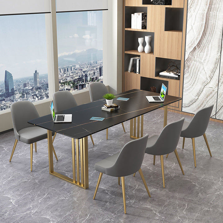 Industrial Style Office Desk Rectangular Sintered Stone Desk for Office Clearhalo 'furn' 'furn_office_desk' 'Furniture' 'Office Desks' 'Office Furniture' 'office_desk' 5389151