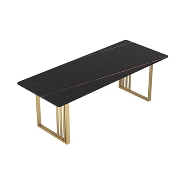 Industrial Style Office Desk Rectangular Sintered Stone Desk for Office Black-Gold Clearhalo 'furn' 'furn_office_desk' 'Furniture' 'Office Desks' 'Office Furniture' 'office_desk' 5389157