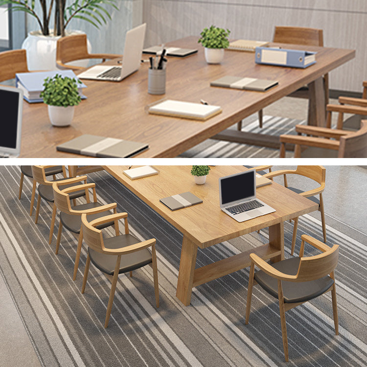 Rectangular Solid Wood Meeting Table Home Office Modern Writing Desk Clearhalo 'furn' 'furn_office_desk' 'Furniture' 'Office Desks' 'Office Furniture' 'office_desk' 5389254