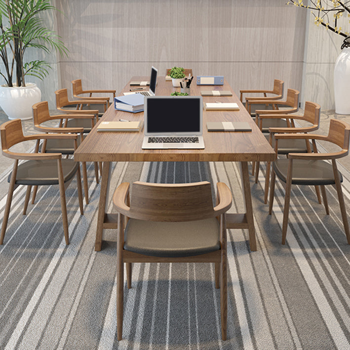 Rectangular Solid Wood Meeting Table Home Office Modern Writing Desk Clearhalo 'furn' 'furn_office_desk' 'Furniture' 'Office Desks' 'Office Furniture' 'office_desk' 5389257