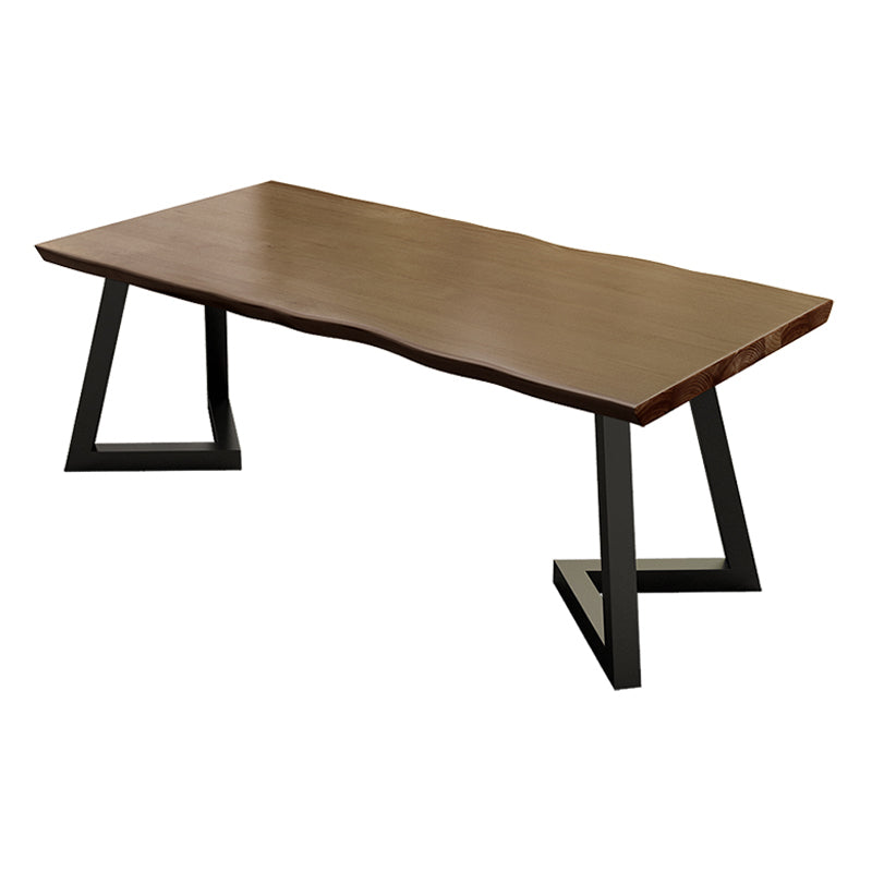 Modern Brown Top Office Desk Solid Wood Writing Desk for Home 55.1"L x 27.6"W x 29.5"H Clearhalo 'furn' 'furn_office_desk' 'Furniture' 'Office Desks' 'Office Furniture' 'office_desk' 5389268