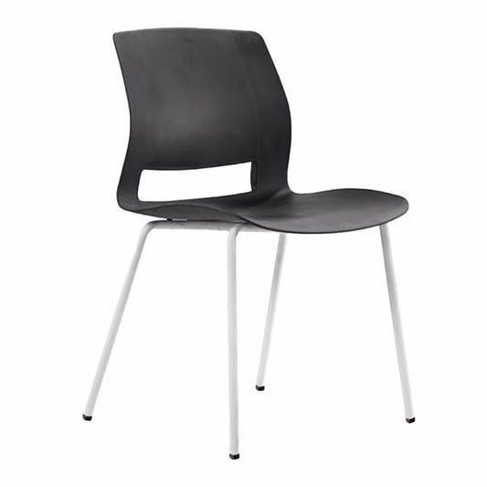 Contemporary Armless Office Chair No Distressing Ergonomic Chair Black 1 Piece Four Legs