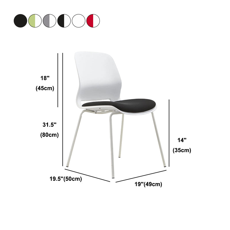 Eigentijdse armloze bureaustoel geen pijnlijke ergonomische stoel