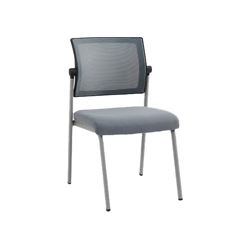 Armless Contemporary Office Chair Metall Rahmen Baumwollsitz Ergonomischer Stuhl