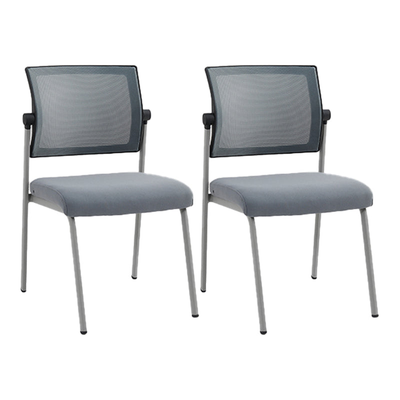 Armless Contemporary Office Chair Metall Rahmen Baumwollsitz Ergonomischer Stuhl