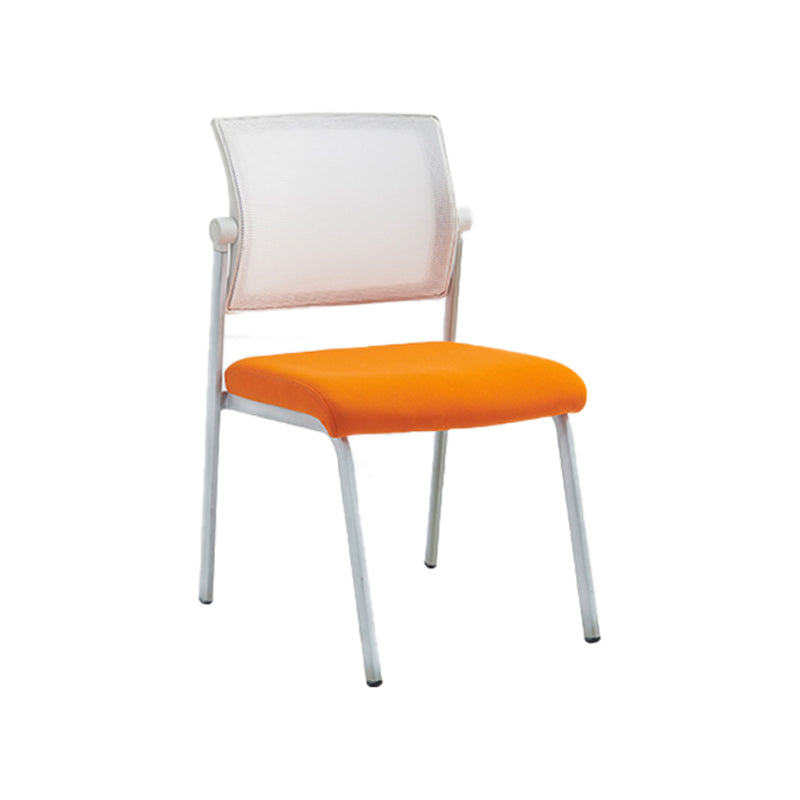 Armless Contemporary Office Chair Metall Rahmen Baumwollsitz Ergonomischer Stuhl