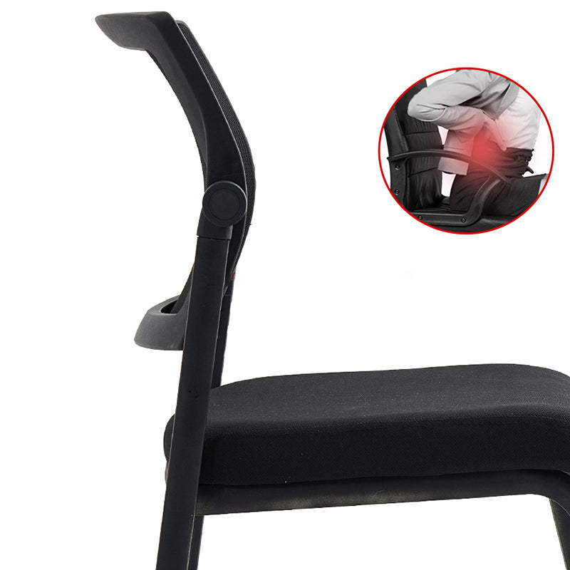 Armless Contemporary Office Chair Metall Rahmen Baumwollsitz Ergonomischer Stuhl