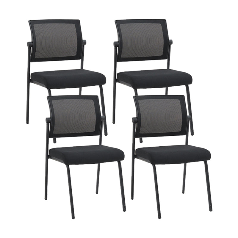 Armless Contemporary Office Chair Metall Rahmen Baumwollsitz Ergonomischer Stuhl