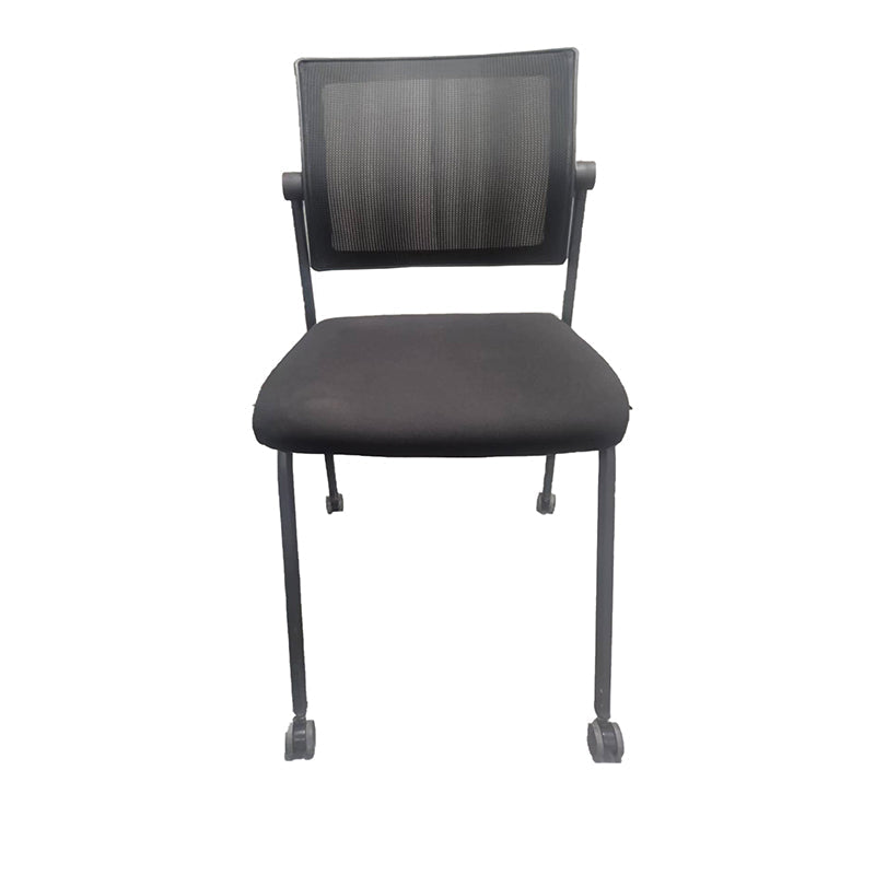 Armless Contemporary Office Chair Metall Rahmen Baumwollsitz Ergonomischer Stuhl