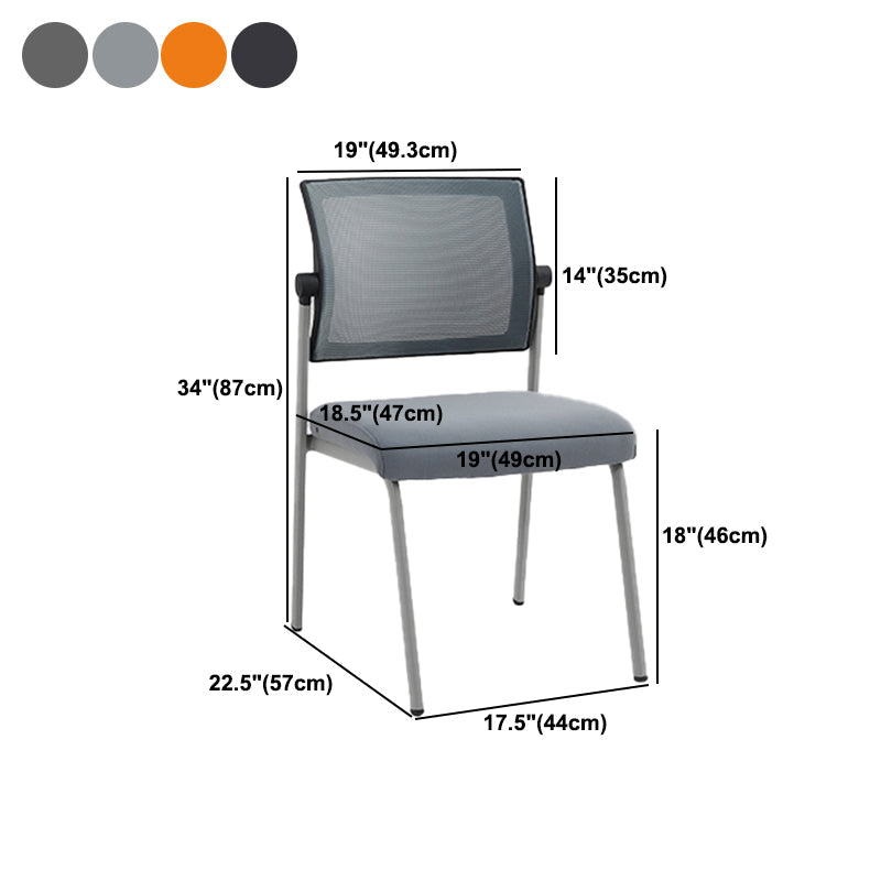 Armloze eigentijdse bureaustoel metalen frame katoenen stoel ergonomische stoel