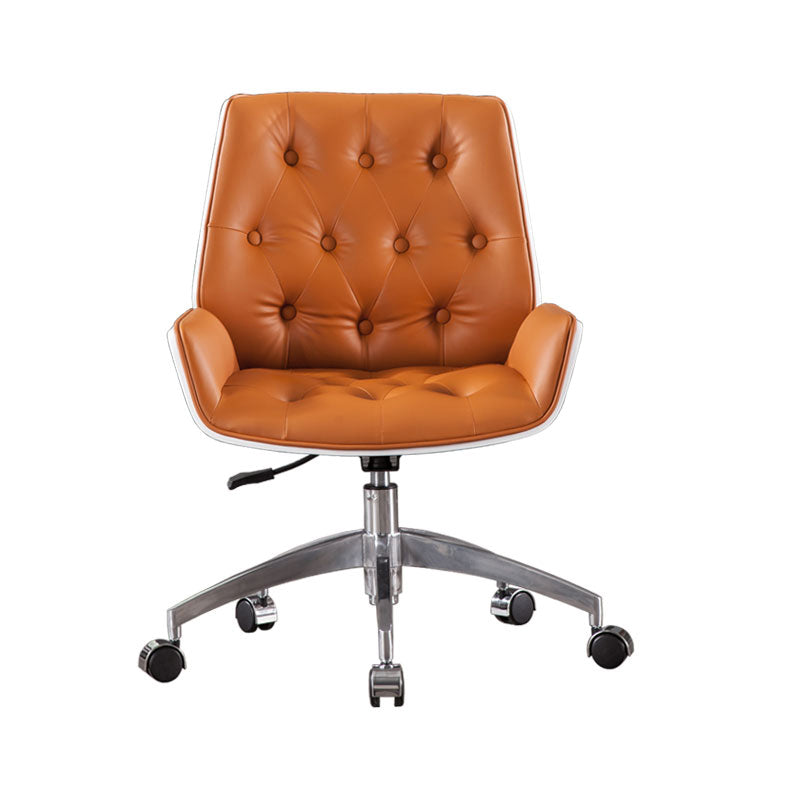 Silla de cuero sintética de escritorio ergonómico moderno silla de oficina sin brazo