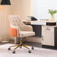 Tufted Upholstered Task Chair Modern Faux Leather Office Chair with Arms