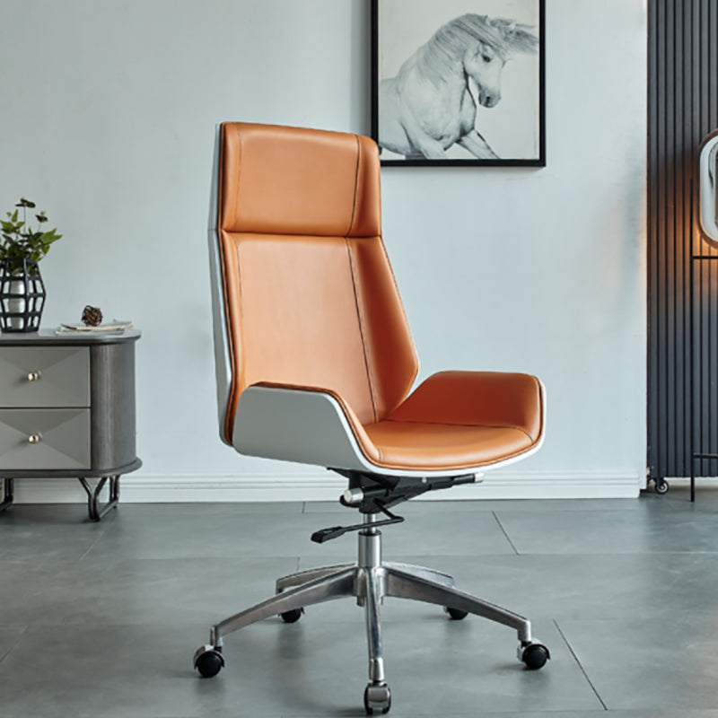 Ergonomische faux lederen bureau stoel thuiskantoor zwenkwarmeloze stoel