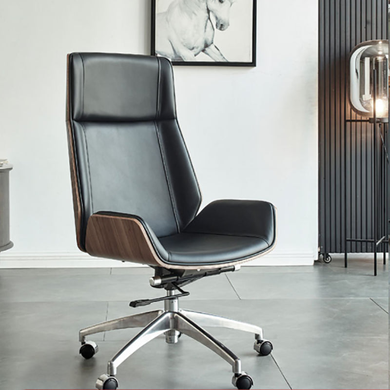 Ergonomische faux lederen bureau stoel thuiskantoor zwenkwarmeloze stoel