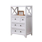 Retro Style Storage Chest Vertical Solid Wood Storage Chest Dresser for Bedroom 20"L x 14"W x 33"H White Clearhalo 'Bedroom Furniture' 'Dressers & Chests' 'dressers_chests' 'furn' 'furn_dressers_chests' 'Furniture' 5389760