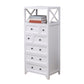 Retro Style Storage Chest Vertical Solid Wood Storage Chest Dresser for Bedroom 20"L x 14"W x 46"H White Clearhalo 'Bedroom Furniture' 'Dressers & Chests' 'dressers_chests' 'furn' 'furn_dressers_chests' 'Furniture' 5389764