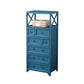 Retro Style Storage Chest Vertical Solid Wood Storage Chest Dresser for Bedroom 20"L x 14"W x 46"H Blue Clearhalo 'Bedroom Furniture' 'Dressers & Chests' 'dressers_chests' 'furn' 'furn_dressers_chests' 'Furniture' 5389770