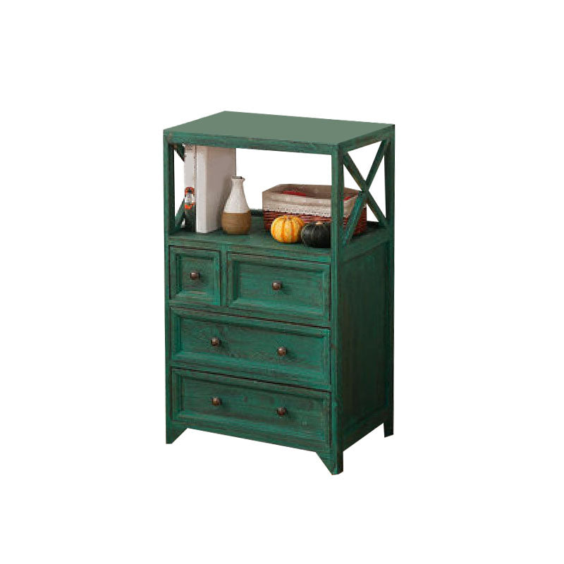 Retro Style Storage Chest Vertical Solid Wood Storage Chest Dresser for Bedroom 20"L x 14"W x 33"H Green Clearhalo 'Bedroom Furniture' 'Dressers & Chests' 'dressers_chests' 'furn' 'furn_dressers_chests' 'Furniture' 5389771