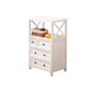 Retro Style Storage Chest Vertical Solid Wood Storage Chest Dresser for Bedroom 20"L x 14"W x 33"H Distressed White Clearhalo 'Bedroom Furniture' 'Dressers & Chests' 'dressers_chests' 'furn' 'furn_dressers_chests' 'Furniture' 5389777