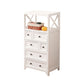 Retro Style Storage Chest Vertical Solid Wood Storage Chest Dresser for Bedroom 20"L x 14"W x 39"H Distressed White Clearhalo 'Bedroom Furniture' 'Dressers & Chests' 'dressers_chests' 'furn' 'furn_dressers_chests' 'Furniture' 5389778